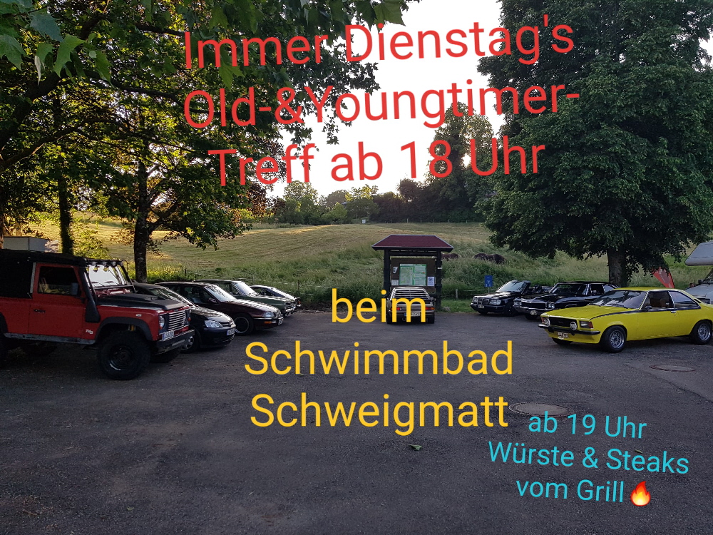 Infobild Young-Oldtimertreff Parkplatz Bad Schweigmatt 2023 neu